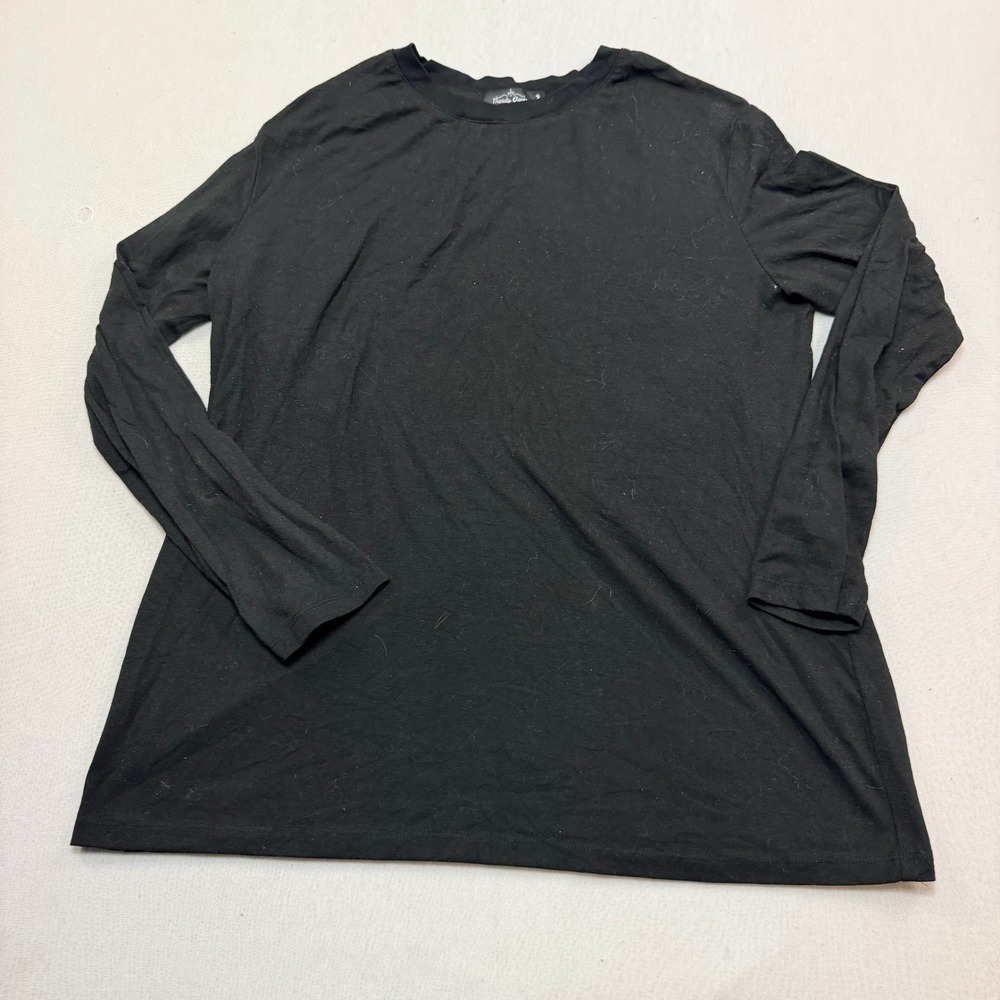Hardly Casual Long Sleeve Top Women Small Black Excellent Crew Neck Jersey Knit